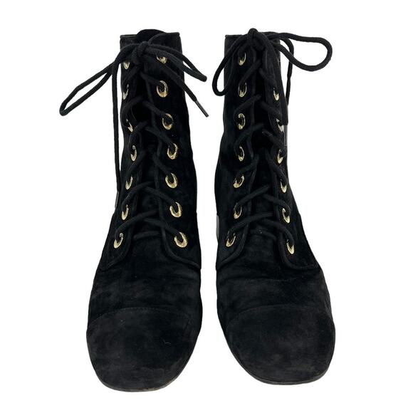 Chanel 2019 Interlocking CC Logo Suede Lace-Up Boots - Picture 7 of 16